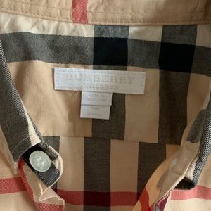 Boys Burberry long sleeve button down shirt